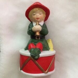 Charming Holiday Drummer Figurine - Red and Green